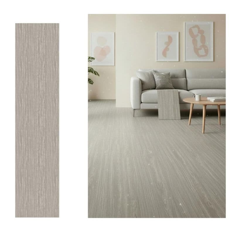Piso Vinilico Adhesivo Simil Madera 91,4x15,2 Gris Clara