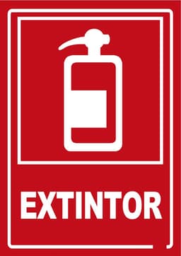 Aviso Extintor de incendio sobre base metalica 20x30 cms