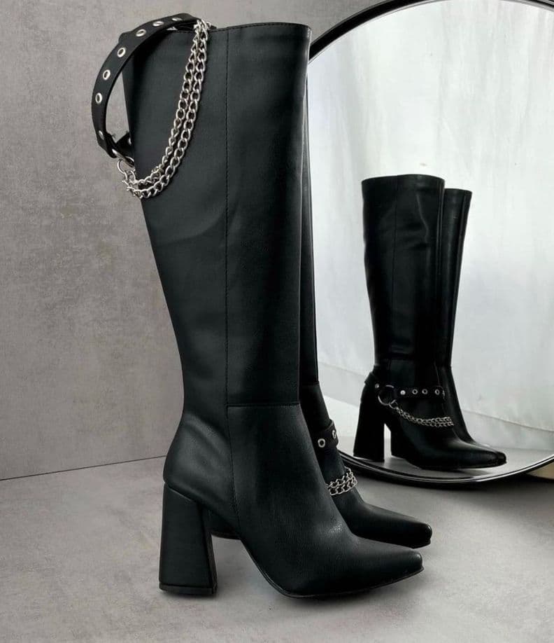 Elegante Bota Negra Para Mujer Tres Formas De Usar M570 Negro 36