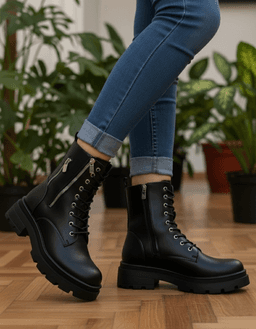 Botin Para Dama Con Plataforma M471 Negro 35