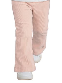 Calza Flare Tipo Cotele Interior Peluda Bebe Nina Rosado 6 meses
