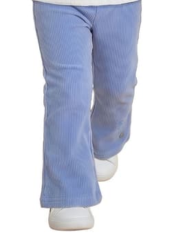 Calza Flare Tipo Cotele Interior Peluda Bebe Nina Azul 24 Meses