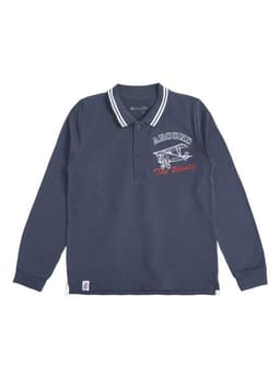 Polera Manga Larga Nino con Cuello Azul 4 anos