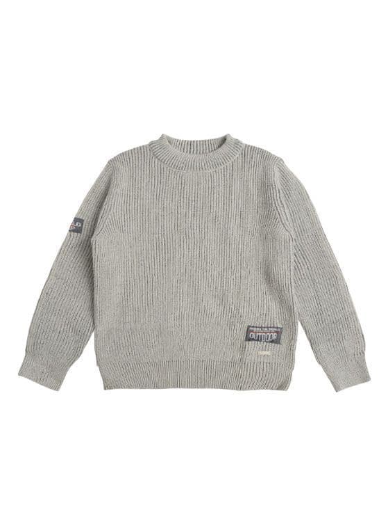 Sweater Nino Tejido con Cuello Redondo Gris 4 anos