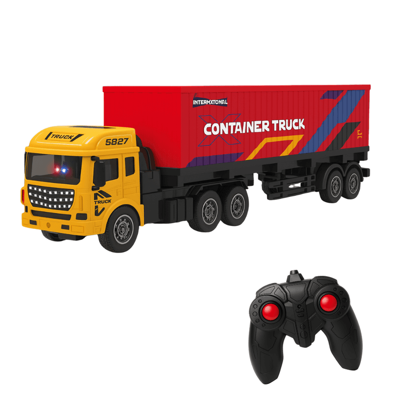 Camion Contenedor A Control Remoto Rc Juguete Con Luces Naranjo