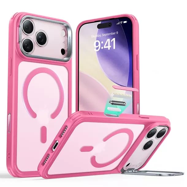 Carcasa ESR Para iPhone 17 Pro Max Hybrid Stash Stand Rosado