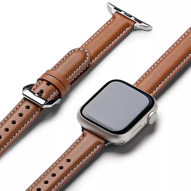 Correa Cuero Ringke Para Apple Watch 38 40 41 42mm Padded Slim Cafe