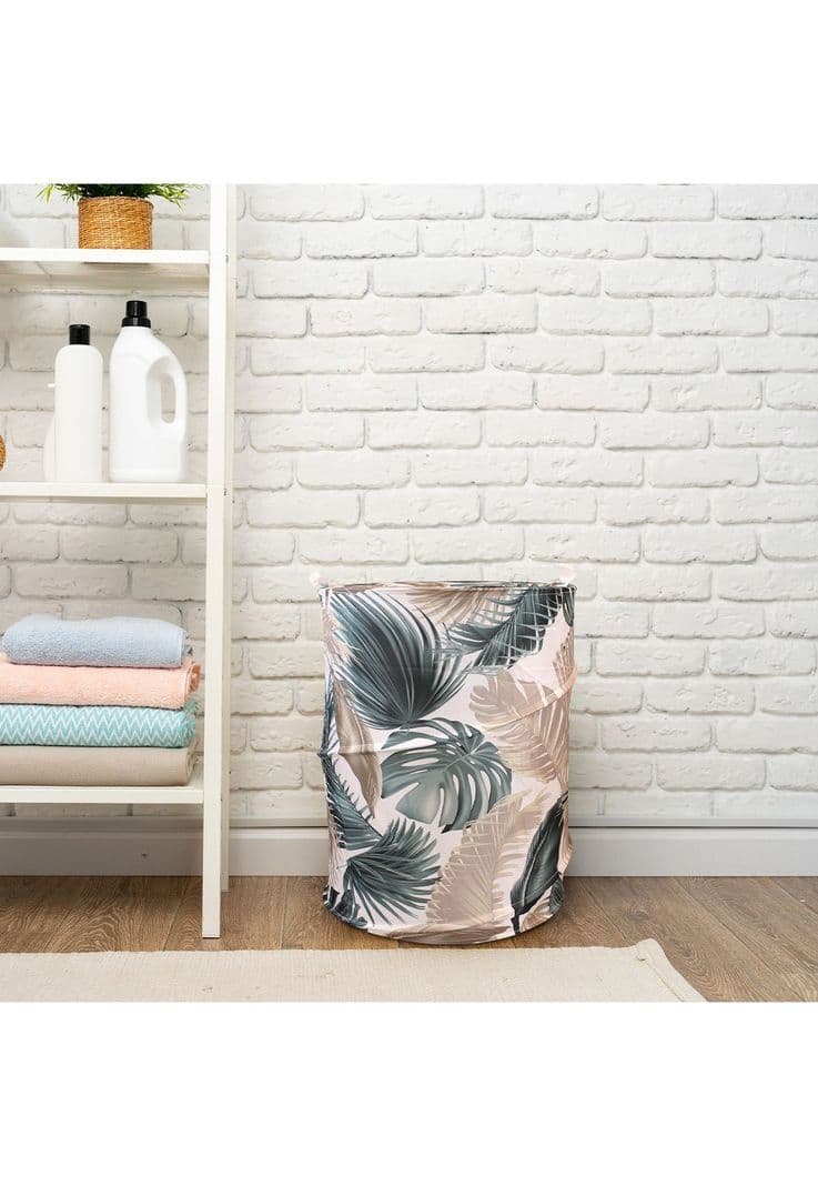 Cesto para ropa plegable Nautica Home 42x55cm hojas tropicales Verde M