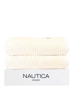 Pack 2 Toallas de Bano SAVOY Nautica Home 76x137cm 100% algodon ultra suave Beige