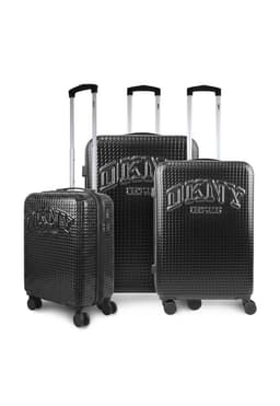 Set 3 Maletas Donna Karan Hot Town Cabina Mediana Grande negras Negro L