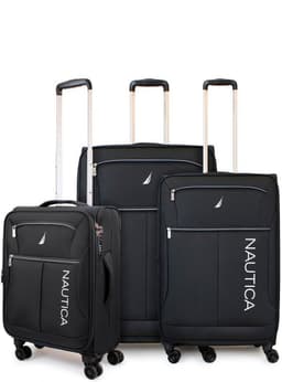Set de 3 maletas blandas de tela S+M+L Nautica Valencia negra Negro