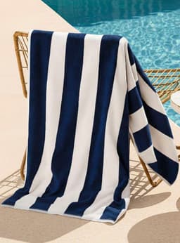 Toalla de playa Nautica Home 100% Algodon 81x163 diseno rayas azul marino S