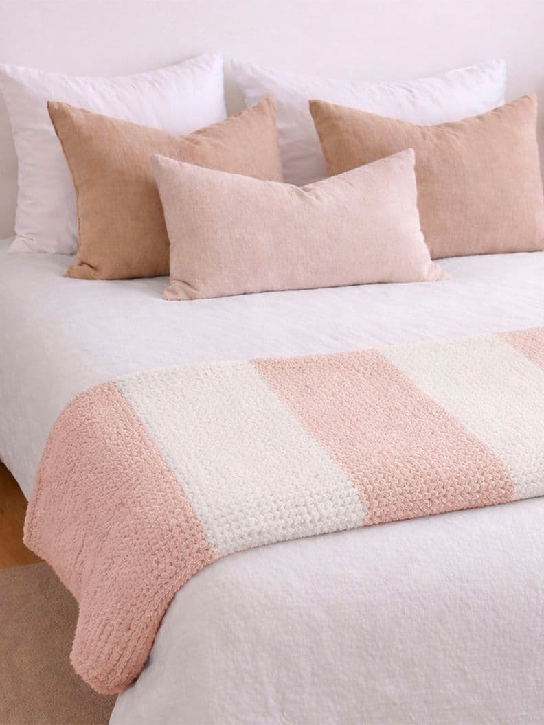 Manta de franela Nautica 127x152 Waffle cama sofa suavidad superior rosa Rosado