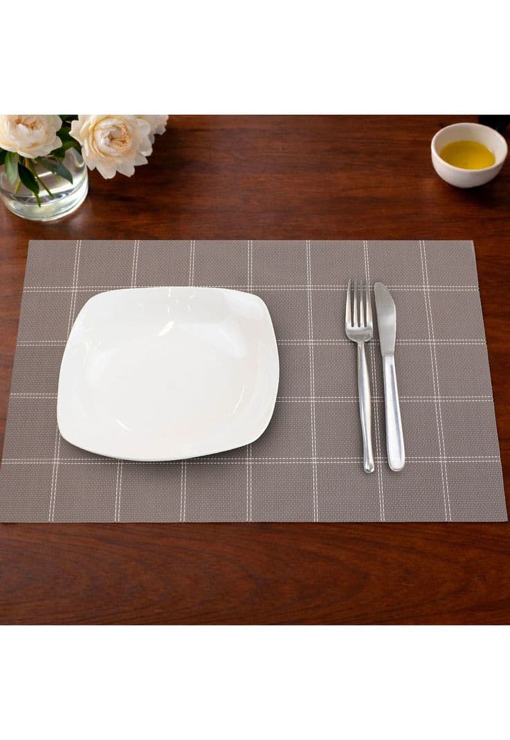 Pack 6 Individuales de mesa Nautica Home 45x30cm cafe a cuadros