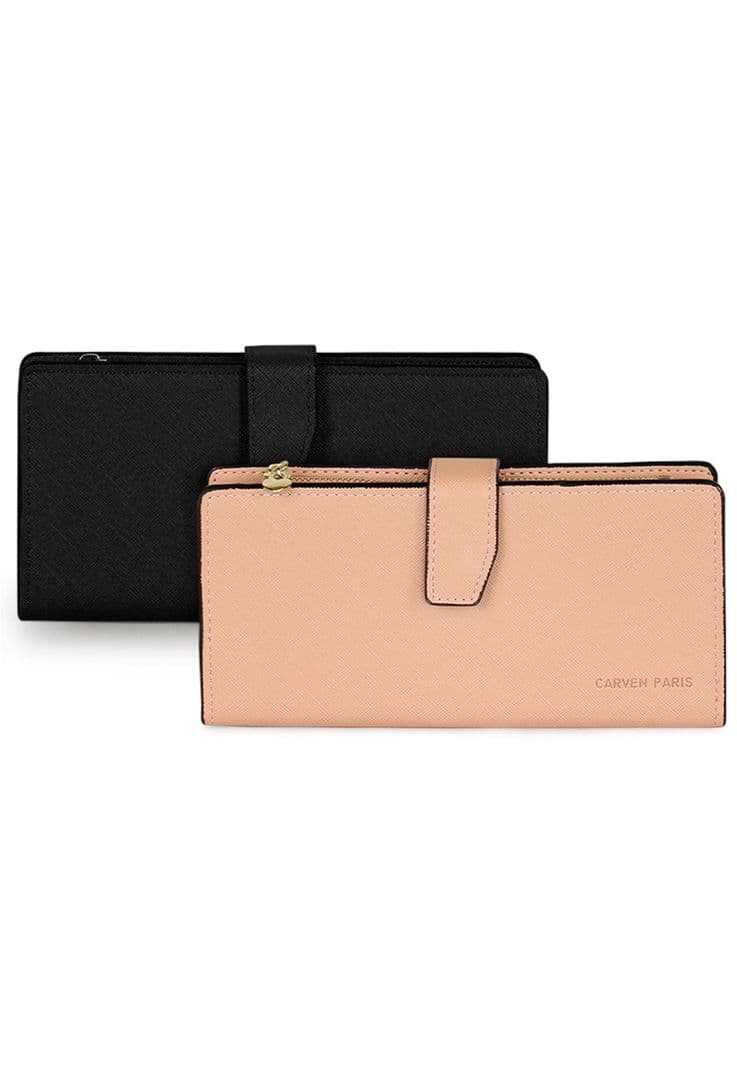 2 Billeteras de mujer Vesta negra y Pink Carven Negro