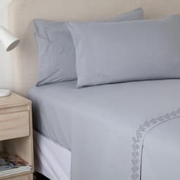 Sabanas 1800 Hotel CasaTua Ultra Suaves Bordadas 2 Plazas Gris
