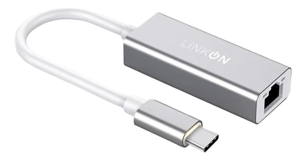 Adaptador Usb c a Rj45 Linkon Lan Ethernet 10/100/1000 Mbps Gris