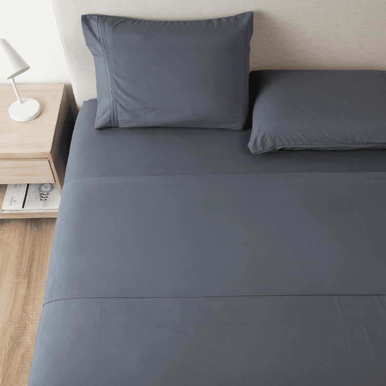 Sabanas 1800 Hotel Ultra Suave Funda Bordada Super King Gris Oscuro