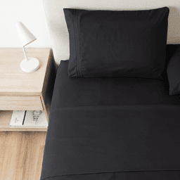 Sabanas 1800 Hotel Ultra Suave Funda Bordada Negro