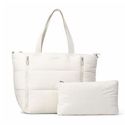 Bolso Tote Bag Cartera Buffer Mujer + Estuche Organizador Blanco