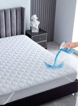 Cubre Colchon Protector Impermeable Elasticos 2 plazas Blanco