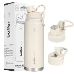 Botella Termica Agua Acero Inox Buffer Paine 1.2 Lts + Tapas Crema