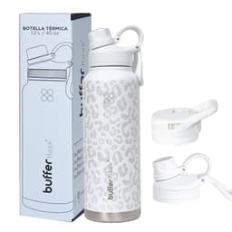 Botella Termica Agua Acero Inox Buffer Paine 1.2 Lts + Tapas Blanco