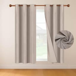 Cortina 100% Blackout 160x107 Casatua Look Lino Set 2 Panos Beige