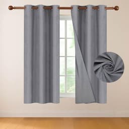 Cortina 100% Blackout 160x107 Casatua Look Lino Set 2 Panos Gris Oscuro