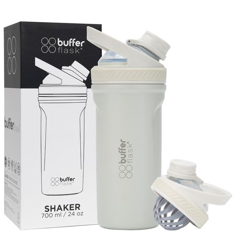 Shaker Vaso Proteina Mezclador Termico Buffer Acero Inox Crema