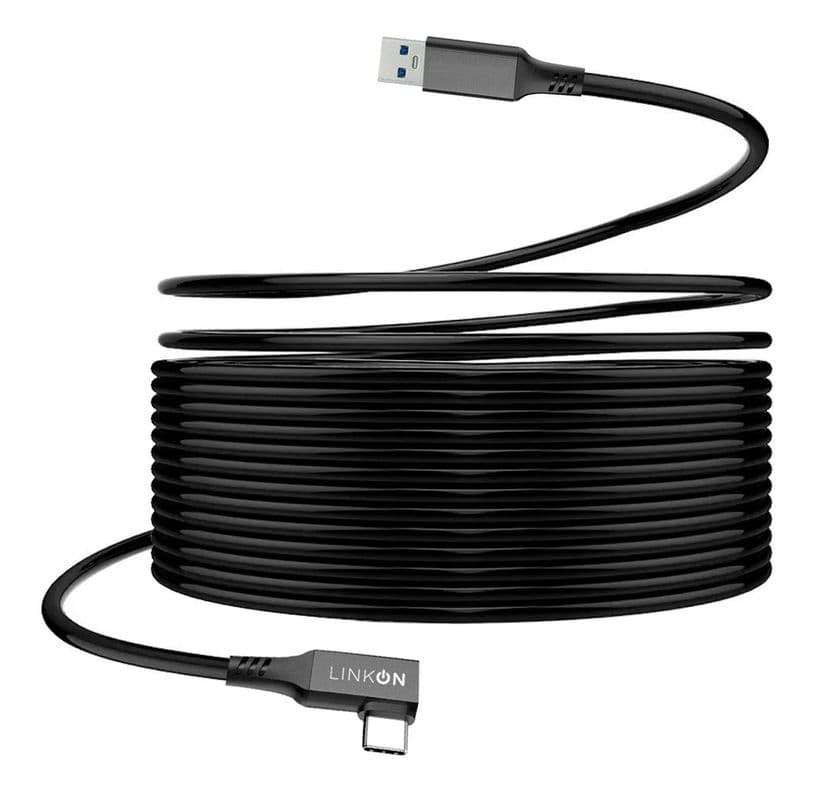 Cable para Oculus Quest VR USB-C A 3.2 - 5Gps - 6Mt - Linkon Negro