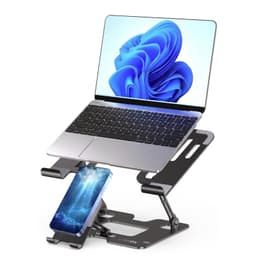 Soporte Notebook Base Linkon Aluminio Ajustable hasta 17" Negro