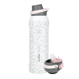 Termo Agua Botella Termica Buffer Acero Inoxidable 1L +Tapas Blanco