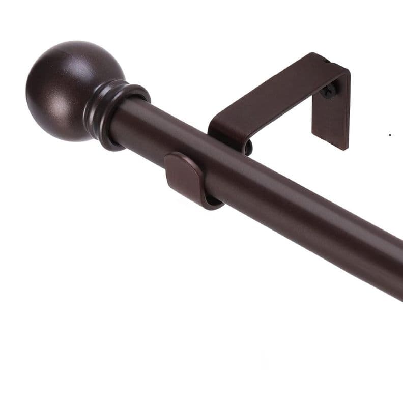 Barra Cortina Casatua Extensible 80 a 210 cm + Soporte Cafe