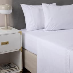Sabanas 1800 Hotel CasaTua Ultra Suaves Bordadas Super King Blanco