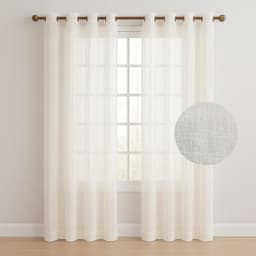 Cortina Velo Visillo 2 Panos 140x220cm Textura Lino Casatua Blanco