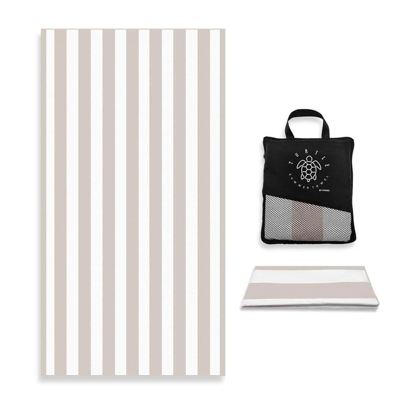 Toalla de Microfibra Secado Rapido Playa Viaje + Estuche Beige