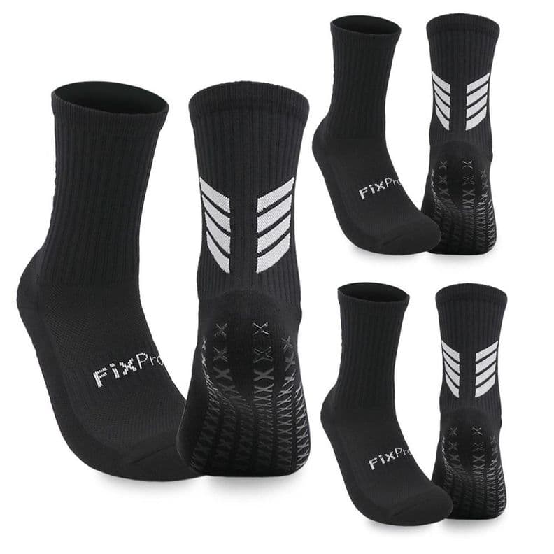 Medias Futbol Calcetas Deportivas Antideslizantes x3 Fitnics Talla Unica negro