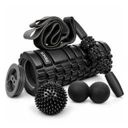 Rodillo +Set Completo Elongacion Masaje Fitnics Roller Foam Negro