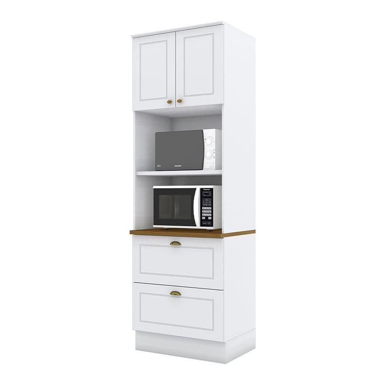 MODULO 2 PUERTAS 2 CAJONES PARA MICROONDAS BLANCO NATUE