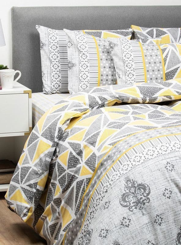 Set Con Funda De Plumon Vella King Gris