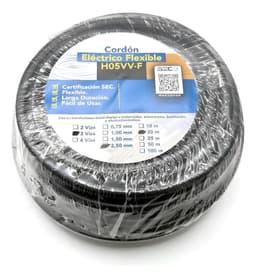 Cable Cordon Electrico Sil Flexible 3x2,50mm2 20m Negro Sec Negro