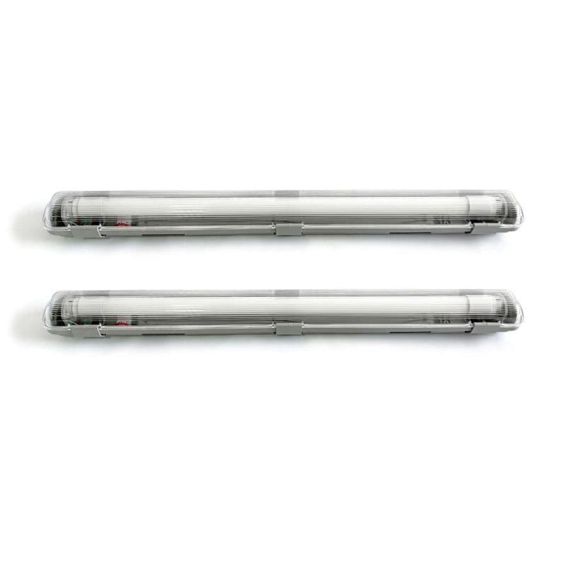 Pack 2 Estanco Led 1x9w Ip65 60cm + Tubo Led Luz Fria Sec Gris