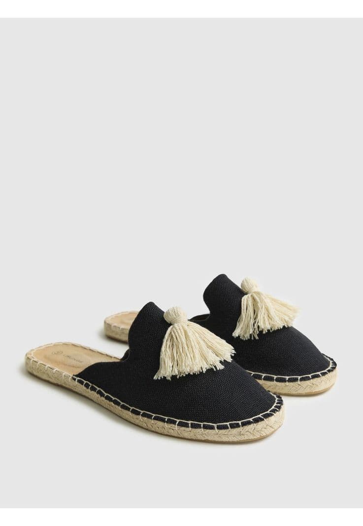 Sandalias Paradiso Alpargata Pompon Negro 36