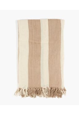 Manta Algodon Textura Lineas Beige