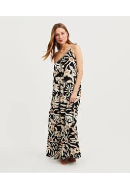 Vestido Paradiso Largo Un Hombro Beige S