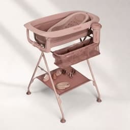 Pack de lujo para bebes banera con base y asiento Twistshake rosada Rosado