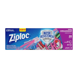 Bolsa Para Organizar Ziploc Mediana Cierre Facil 20un Blanco