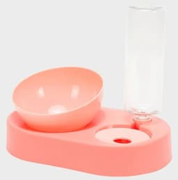 Comedero Mascota Perro Y Gato Kulcan Plato Y Bebedero Rosado