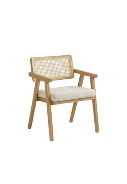 Sitial Noruego de Madera Acolchado Crema